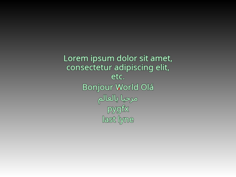 text align