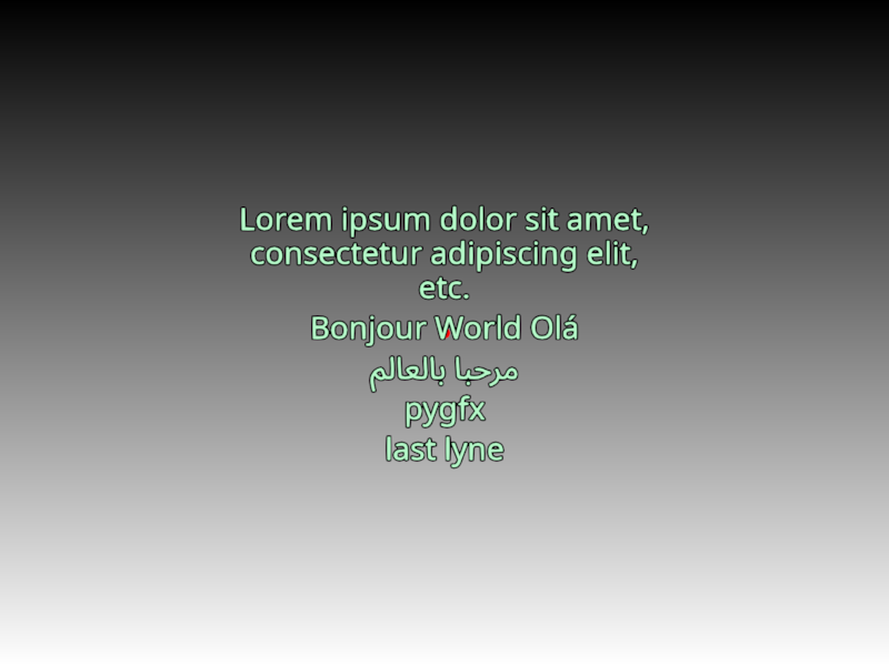 text align