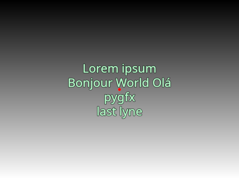 text align